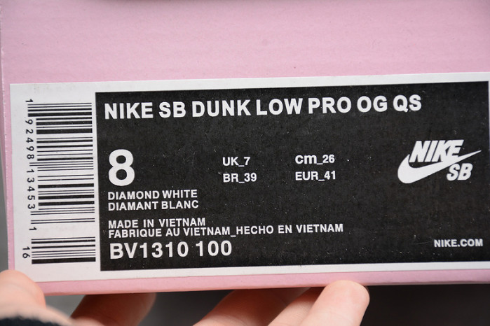 nike sb dunk low diamond S*pply co white diamond bv1310-100