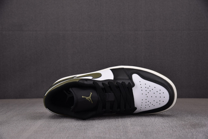Air Jordan 1 Low Black Toe Medium Olive 553558-092